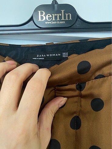 xs Beden kahverengi Renk Muhteşem Zara marka palazzo saten pantolon