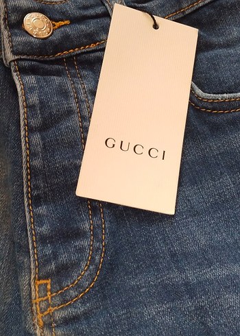 Düğmeli, Çiçek Baskılı Kadın Denim Pantolon - Görsel 11