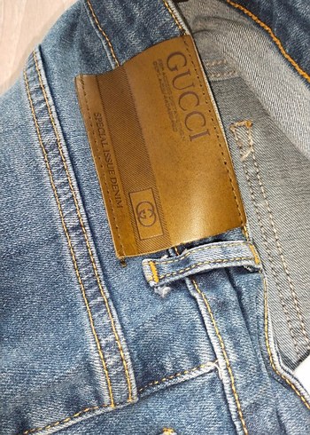 Düğmeli, Çiçek Baskılı Kadın Denim Pantolon - Görsel 8