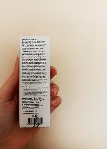 Beden The Purest Solutions AHA+BHA Peeling Serum