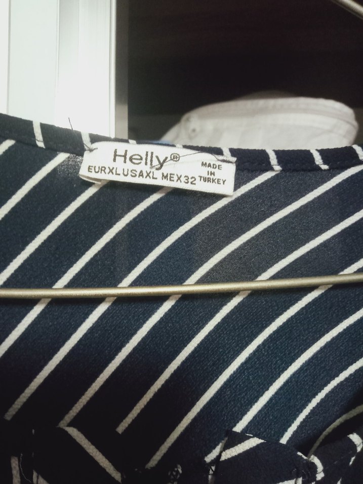 Lacivert Çizgili  Kadın gömlek - Görsel 2