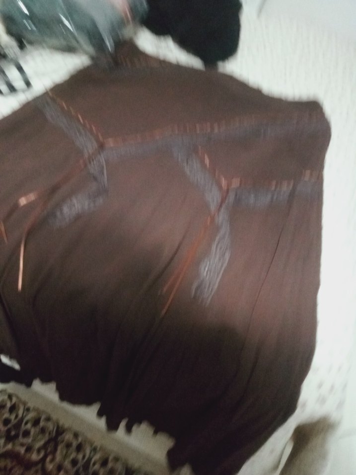 Bohem Tarzı Uzun Kahverengi şifon etek - Görsel 2