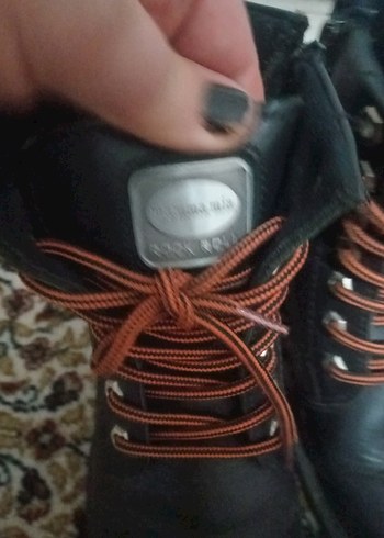 Deri Siyah Bağcıklı Biker Stiletto Bot - Görsel 5