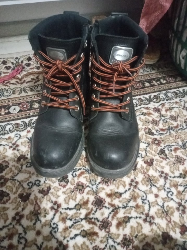 Deri Siyah Bağcıklı Biker Stiletto Bot - Görsel 3