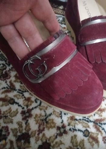 Bordo Süet Tokalı Kadın Topuklu Ayakkabı - Görsel 3