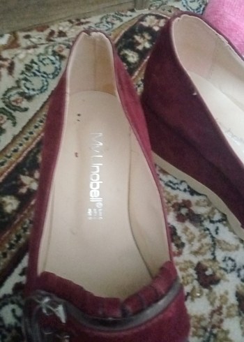 Bordo Süet Tokalı Kadın Topuklu Ayakkabı - Görsel 5