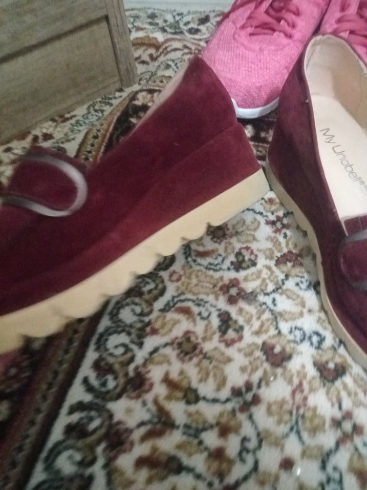 Bordo Süet Tokalı Kadın Topuklu Ayakkabı - Görsel 4