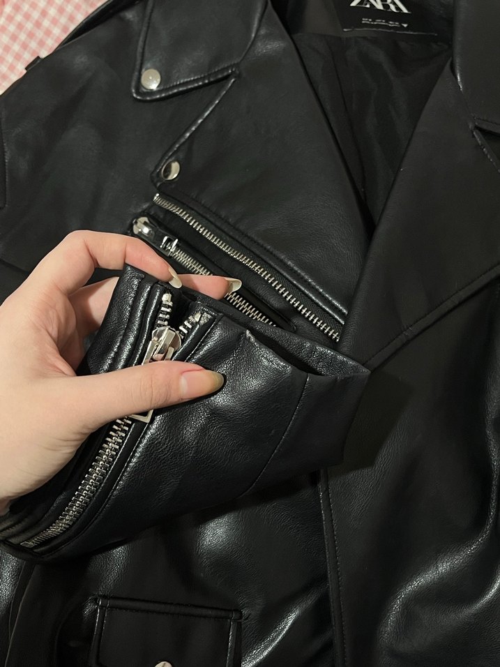 Kadın Zara deri ceket - Görsel 5