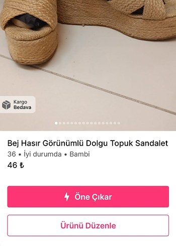 bej hasır görünümlü dolgu topuk sandaket