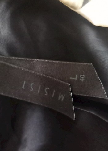 l Beden mavi Renk Düğmeli Baskılı Midi Kadın Blazer Ceket