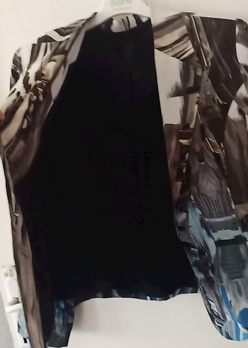 Diğer Düğmeli Baskılı Midi Kadın Blazer Ceket