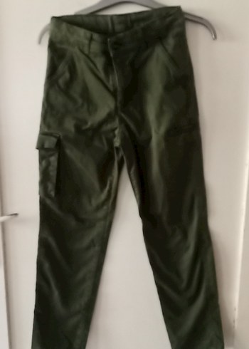Erkek Çocuk Haki Kamuflaj Kemerli Pantolon