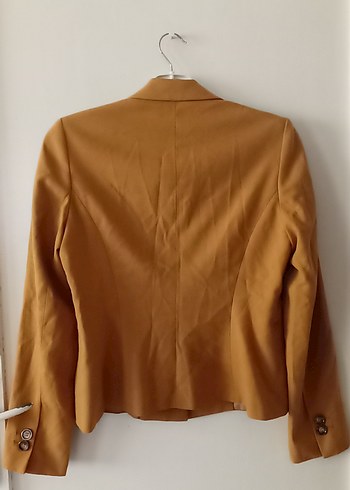 38 Beden camel Renk Bej Kadın Düğmeli Ofis Blazer Ceket