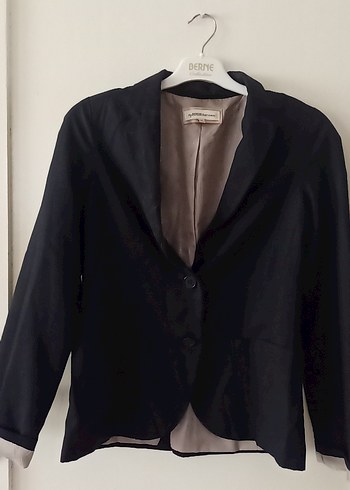 Düğmeli, Bej Kadın Blazer Ceket