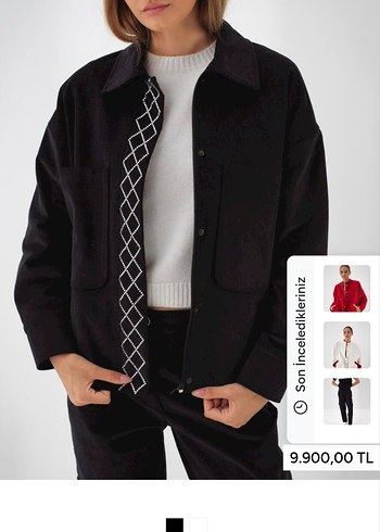 Xint Tas Detayli Siyah Oversize Ceket