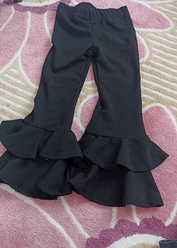 Kız Çocuk Gri Baskılı Sweatshirt ve Fırfırlı pantolon - Görsel 5