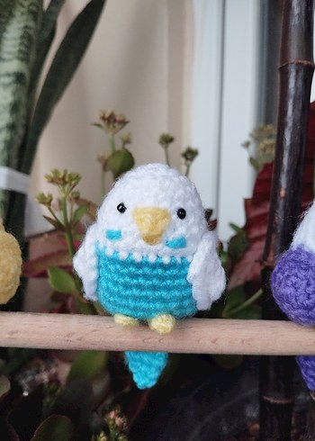 Örgü Muhabbet Kuşu Anahtarlıkları - Görsel 3