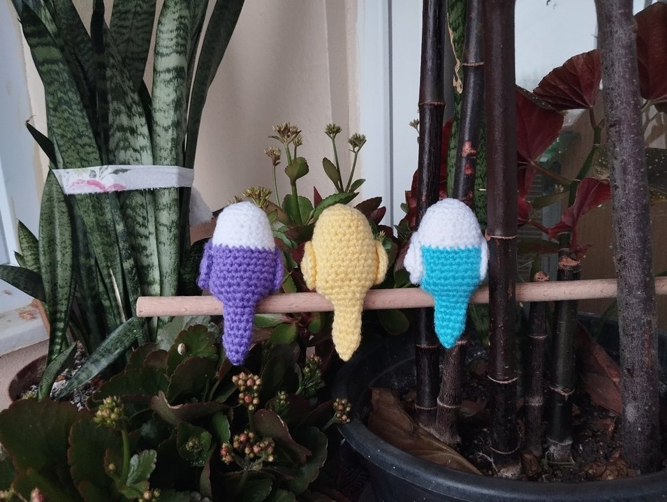 Örgü Muhabbet Kuşu Anahtarlıkları - Görsel 2