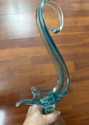 Koparma el yapımı mavi geçişli cam Dekoratif  sunumluk - Görsel 6