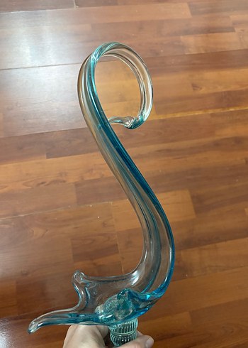 Koparma el yapımı mavi geçişli cam Dekoratif  sunumluk - Görsel 7