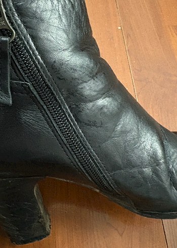 Kadın Siyah Deri Goth Kemerli Bot, birinci sınıf işçilik ve deri - Görsel 3