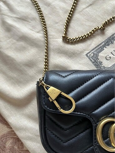 Beden siyah Renk Gucci marmont mini çanta