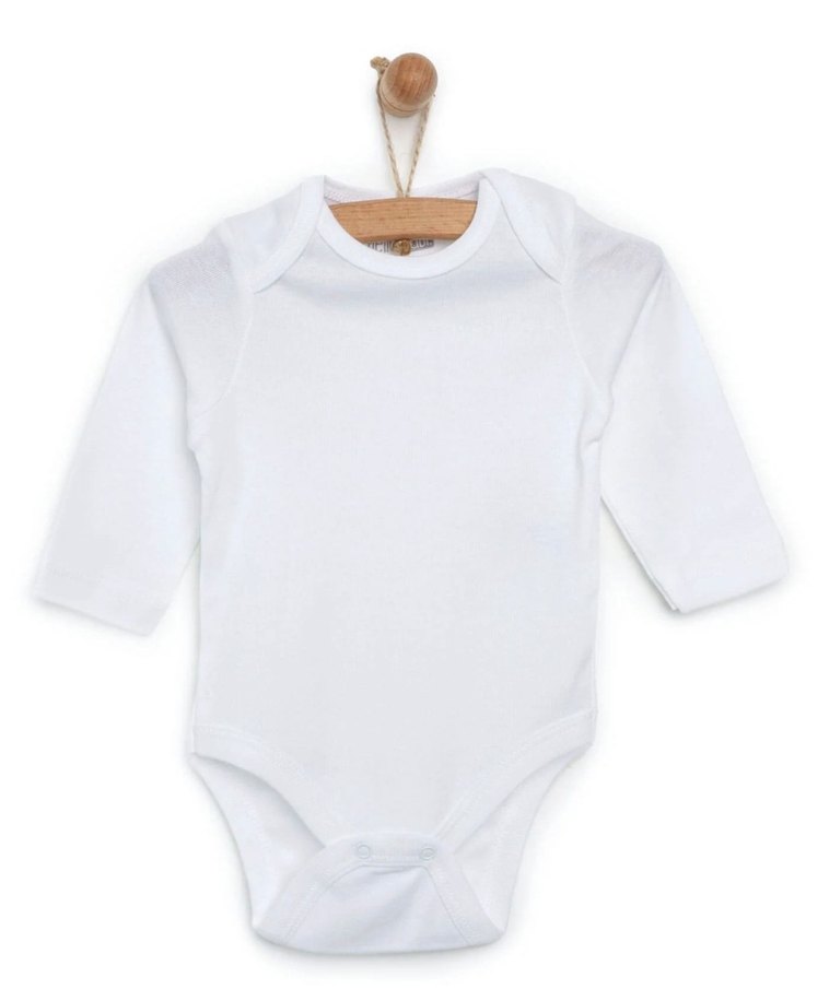 Uzun Kollu Beyaz Bebek Body etiketli ebebek - Görsel 3