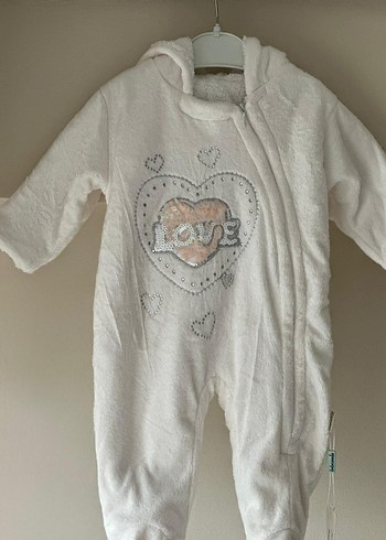 Beyaz Bebek Kış Tulumu içi kürklü hiç kullanılmamış etiketli - Görsel 2