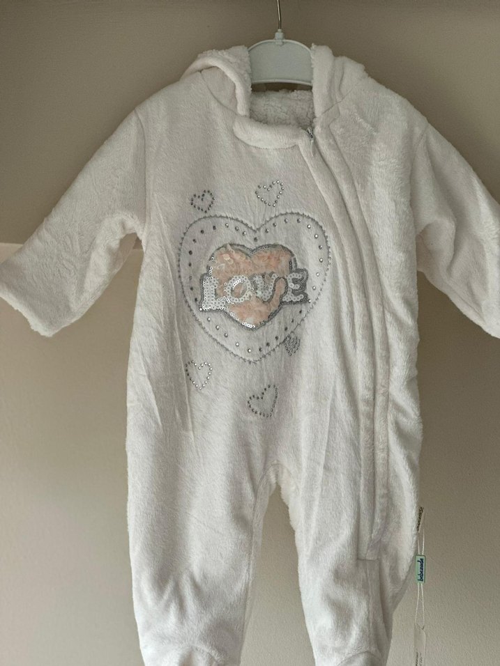 Beyaz Bebek Kış Tulumu içi kürklü hiç kullanılmamış etiketli - Görsel 2