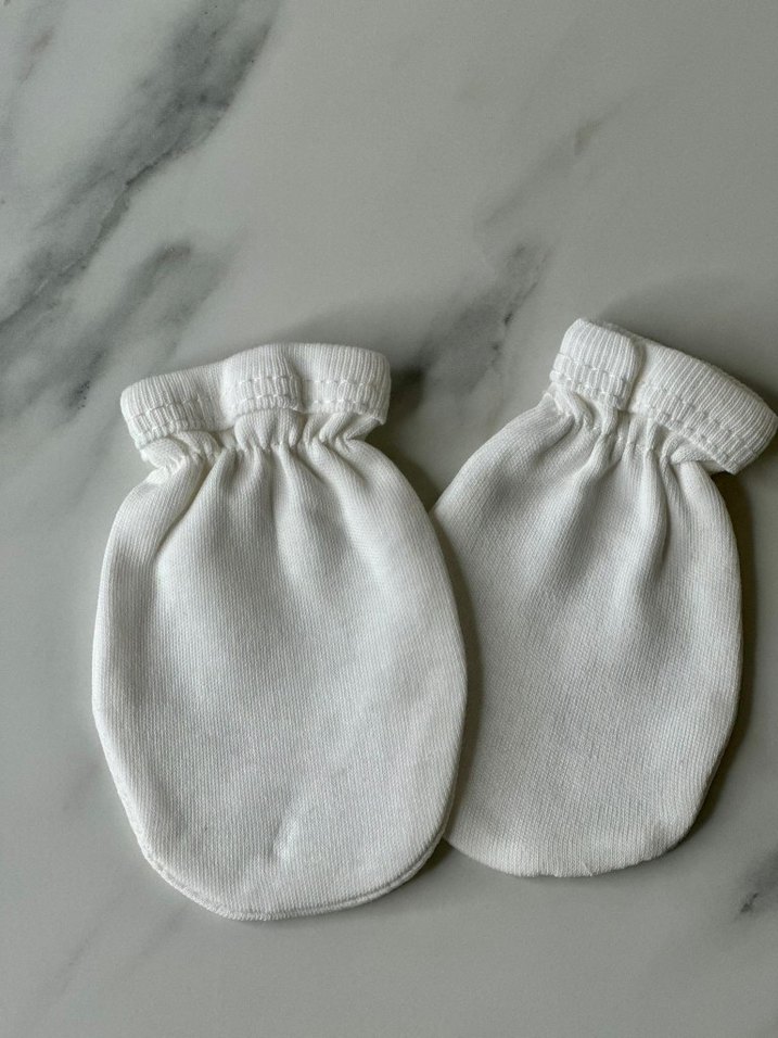Bebek Erkek Beyaz Pamuklu Hastane Tulumu - Görsel 5
