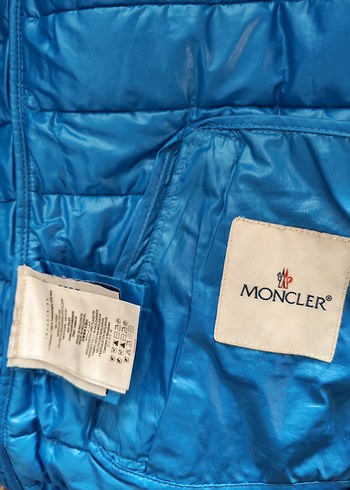 Mavi Parlak Kadın Şişme Yelek Moncler - Görsel 5