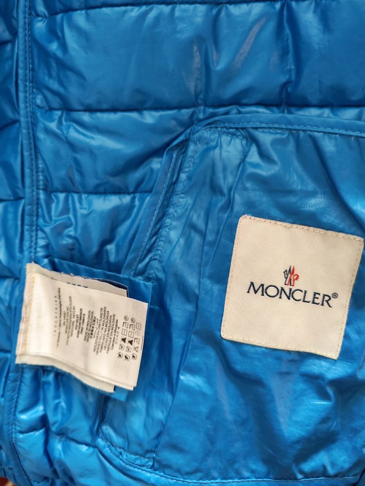 Mavi Parlak Kadın Şişme Yelek Moncler - Görsel 5