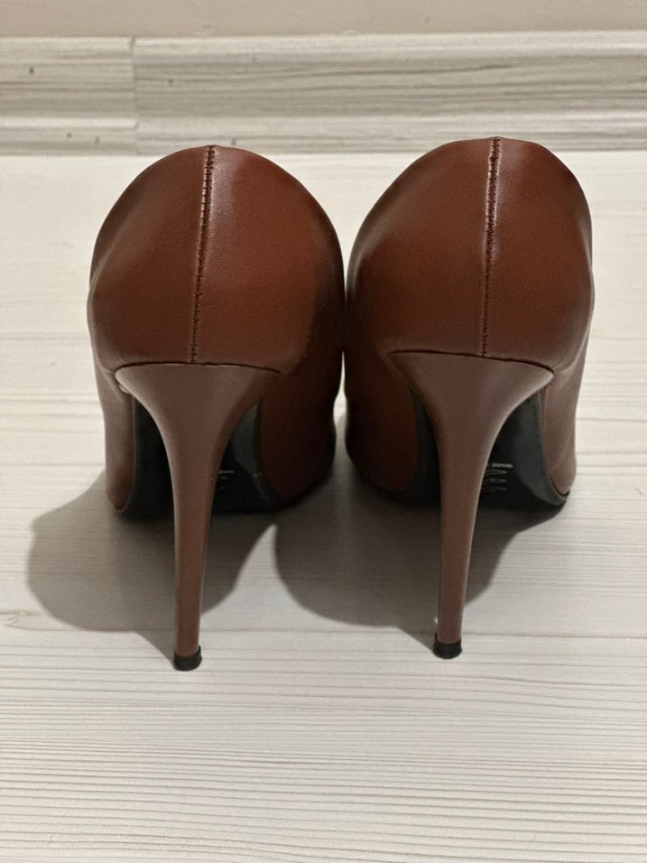 Kahverengi Stiletto Topuklu Kadın Ayakkabı - Görsel 3