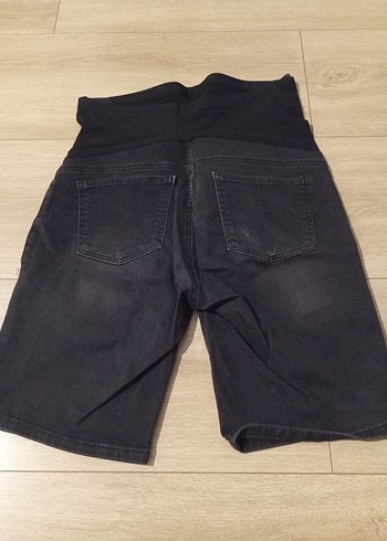 Siyah Hamile Mini Denim Şort - Görsel 2