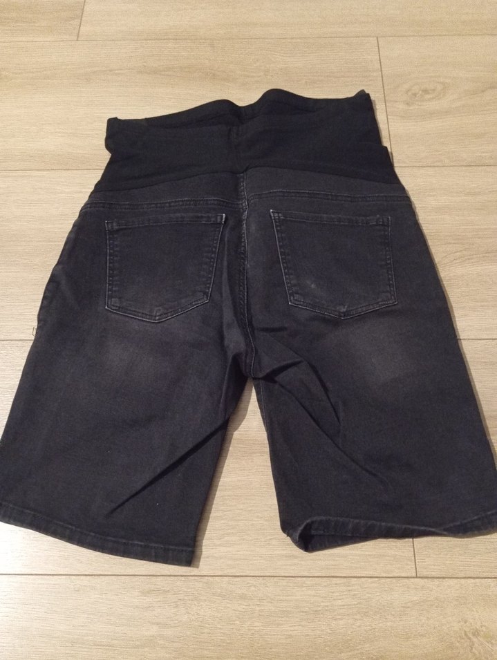 Siyah Hamile Mini Denim Şort - Görsel 2