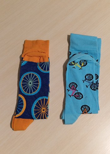 Bisiklet Desenli Tarz Çorap - Görsel 2