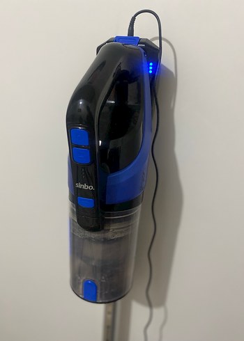 Mavi ve Gri Şarjlı Dikey Elektrikli Süpürge - Görsel 2