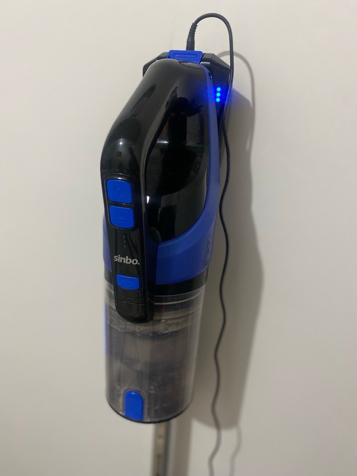 Mavi ve Gri Şarjlı Dikey Elektrikli Süpürge - Görsel 2