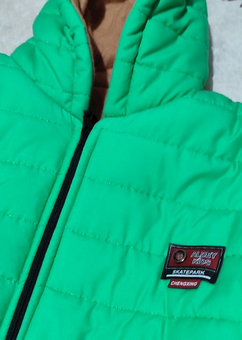 Yeşil Fermuarlı içi polar mont - Görsel 5