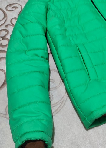 Yeşil Fermuarlı içi polar mont - Görsel 4