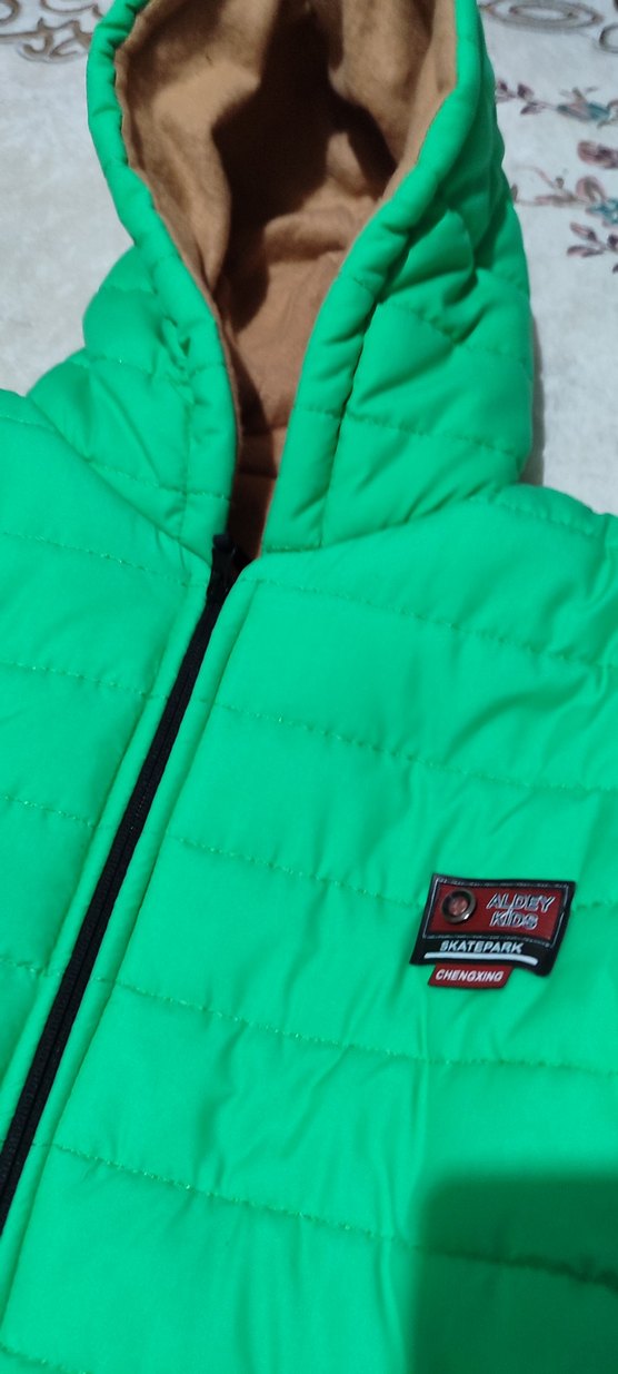 Yeşil Fermuarlı içi polar mont - Görsel 5