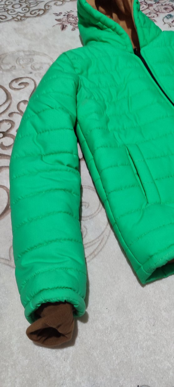 Yeşil Fermuarlı içi polar mont - Görsel 4