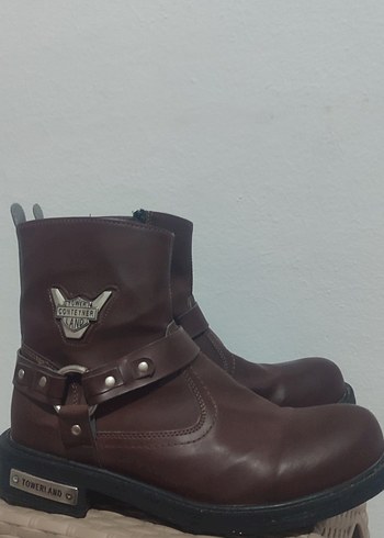 Kahverengi Tokalı Erkek Biker Bot - Görsel 3