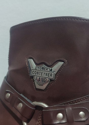 Kahverengi Tokalı Erkek Biker Bot - Görsel 5