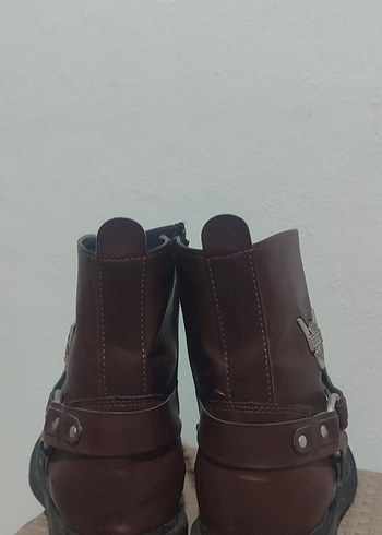 Kahverengi Tokalı Erkek Biker Bot - Görsel 4