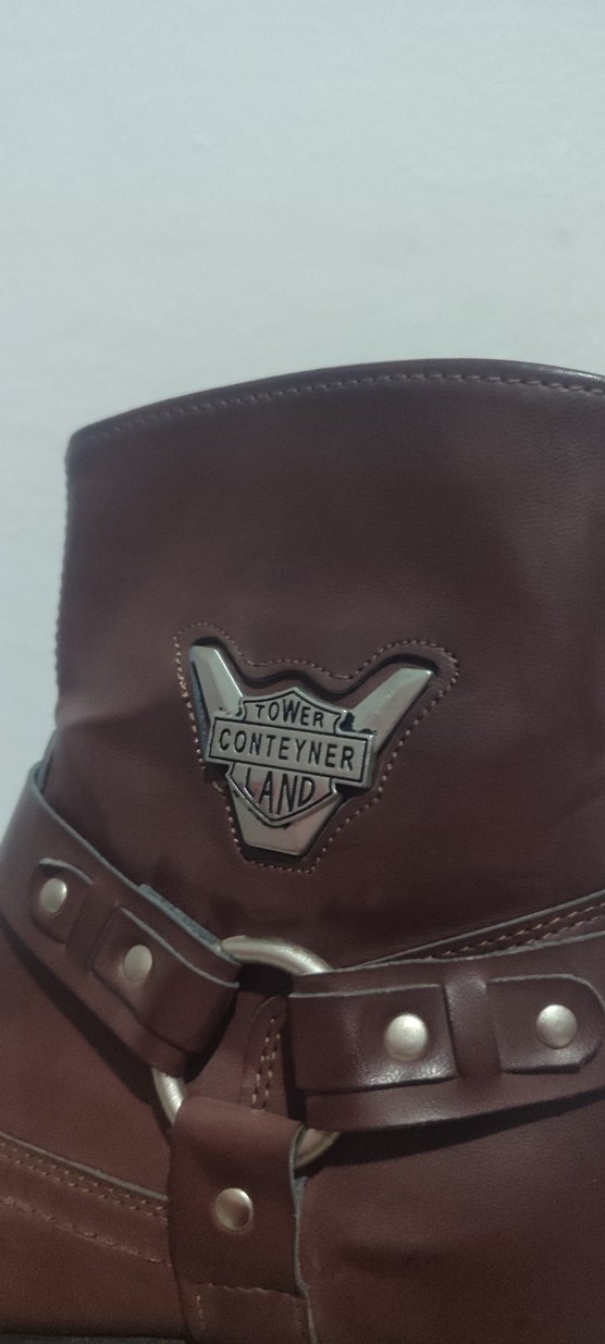 Kahverengi Tokalı Erkek Biker Bot - Görsel 5