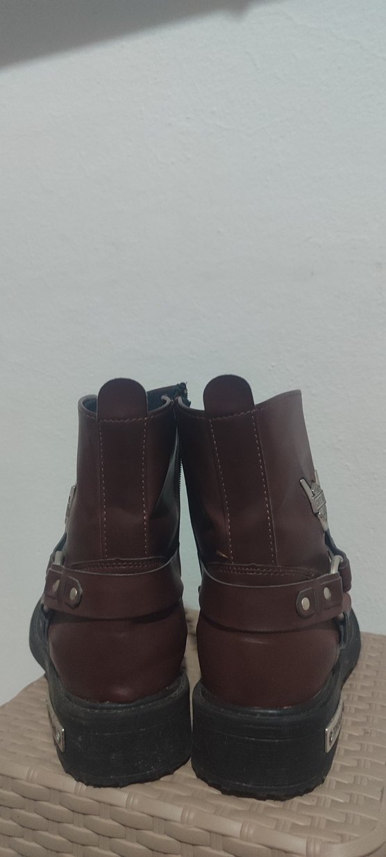 Kahverengi Tokalı Erkek Biker Bot - Görsel 4