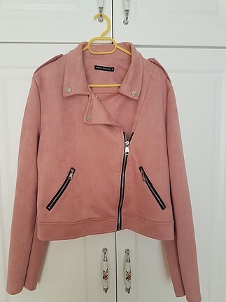 Defacto pembe süet kaban ceket