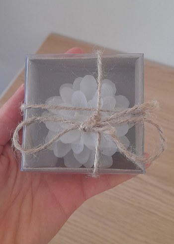 Zara Home Beyaz Çiçek Mum Seti