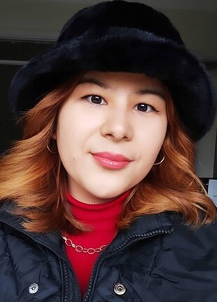 SİYAH PELUŞ BUCKET ŞAPKA 